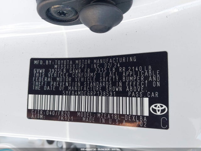 Toyota COROLLA LE 2024 5YFB4MDE6RP138591 Image 9
