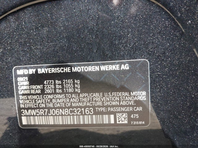 3MW5R7J06N8C32163 BMW 330i Xdrive