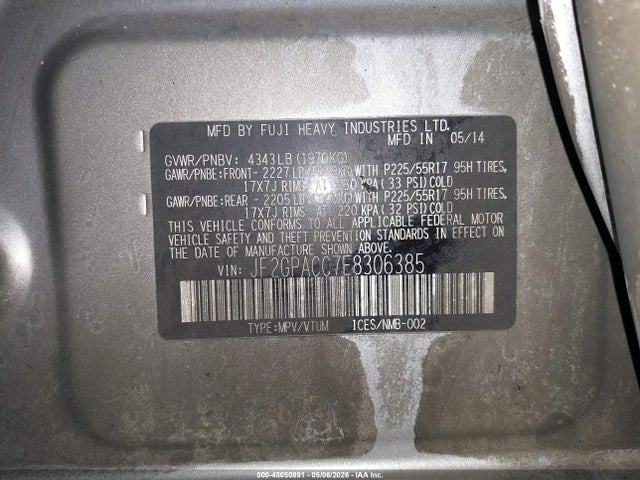Subaru Xv Crosstrek 2.0i Premium 2014 JF2GPACC7E8306385 Image 9