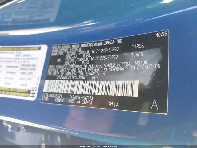 Aukcja sprzedaży 2026 Lexus Nx 350 Premium, vin: 2T2GGCEZ1TC103016, numer aukcji: 45051017