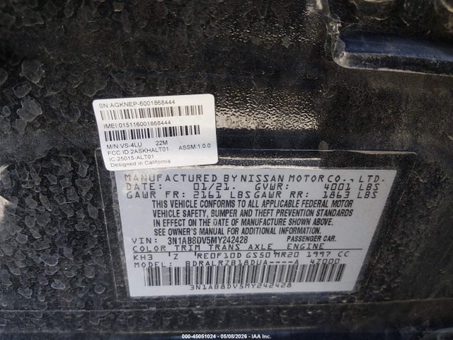 3N1AB8DV5MY242428 Nissan Sentra Sr Xtronic Cvt