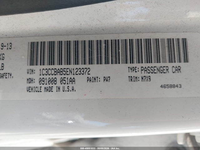 Продаж на аукціоні авто 2014 Chrysler 200 Lx, vin: 1C3CCBAB5EN123372, номер лоту: 45051033
