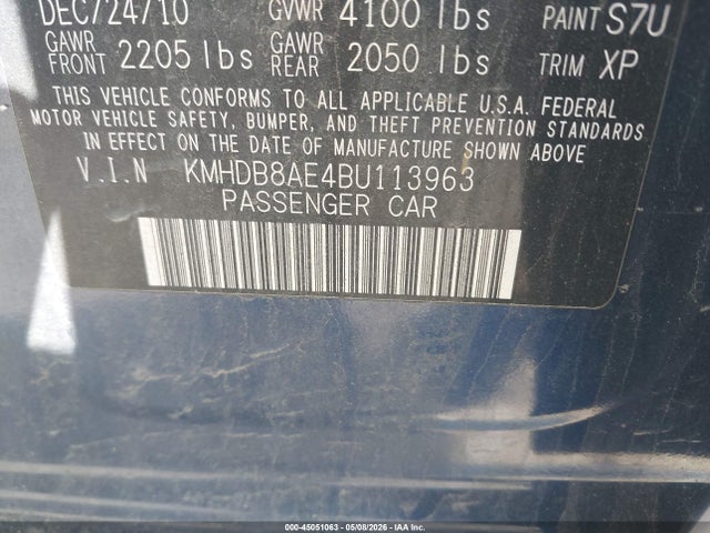 Aukcja sprzedaży 2011 Hyundai Elantra Touring Gls, vin: KMHDB8AE4BU113963, numer aukcji: 45051063