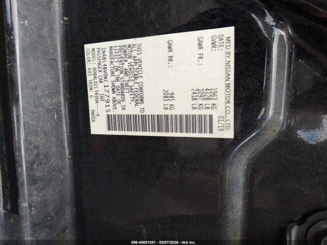 45051381 :رقم المزاد ، 1N4BL4BV0KC177915 vin ، 2019 Nissan Altima 2.5 S مزاد بيع