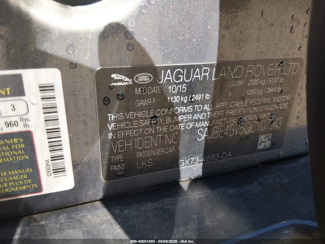 SAJBE4BV5GCY07943 Jaguar Xf 35t Prestige