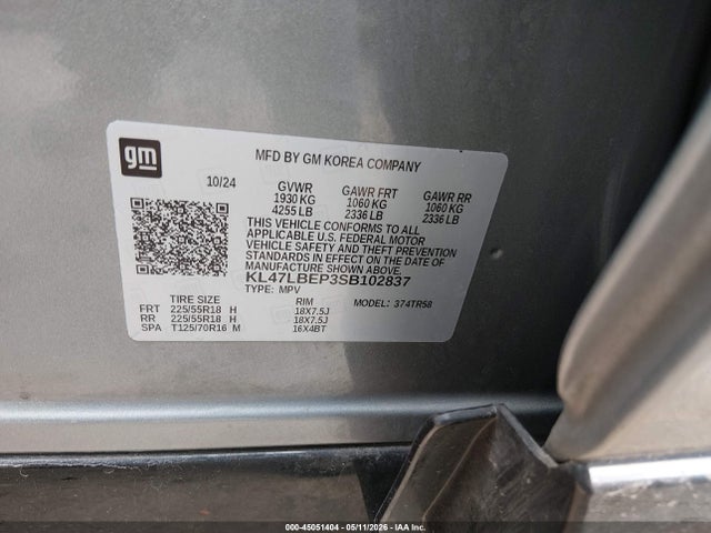 Продаж на аукціоні авто 2025 Buick Envista Sport Touring Fwd, vin: KL47LBEP3SB102837, номер лоту: 45051404