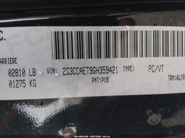 45051486 :رقم المزاد ، 2C3CCAET9GH359421 vin ، 2016 Chrysler 300c مزاد بيع