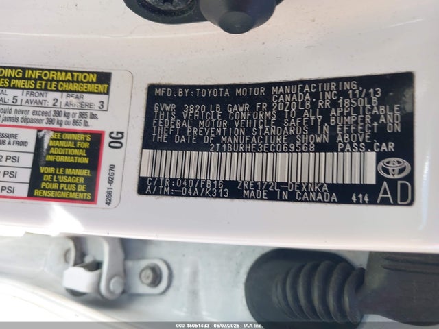 Toyota COROLLA LE 2014 2T1BURHE3EC069568 Image 9