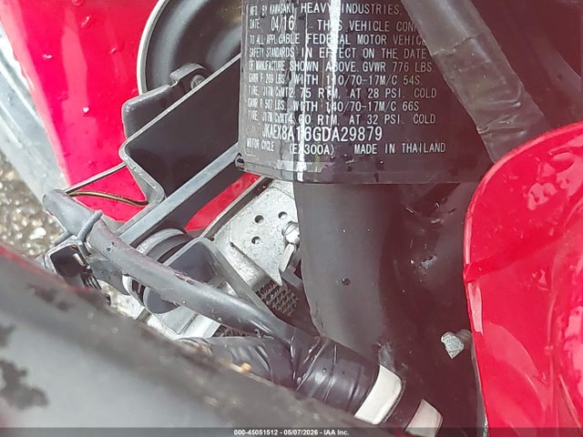 45051512 :رقم المزاد ، JKAEX8A16GDA29879 vin ، 2016 Kawasaki Ex300 A مزاد بيع