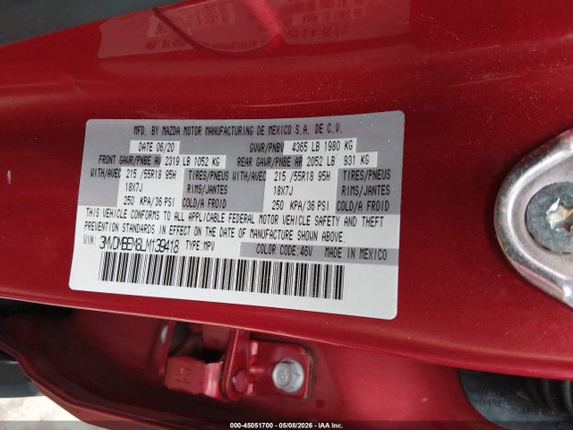 Aukcja sprzedaży 2020 Mazda Cx-30 Premium Package, vin: 3MVDMBEM8LM139418, numer aukcji: 45051700