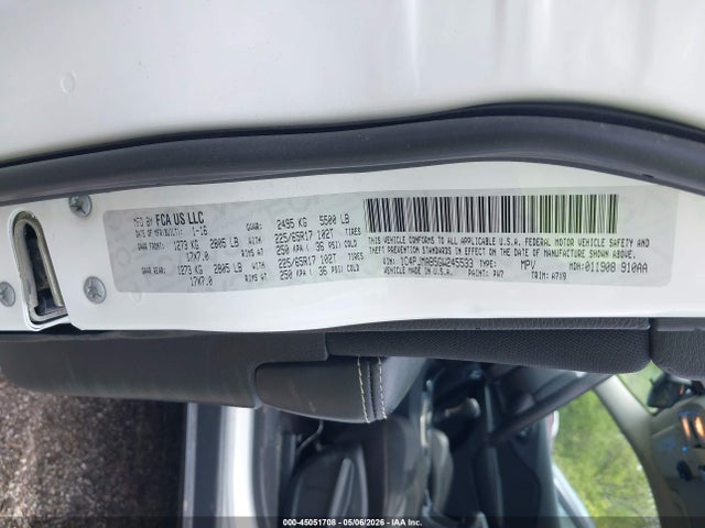 2016 Jeep Cherokee Sport მანქანა იყიდება აუქციონზე, vin: 1C4PJMAB5GW245533, აუქციონის ნომერი: 45051708