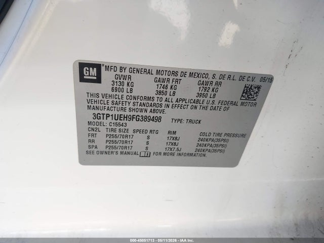 3GTP1UEH9FG389498 GMC Sierra 1500 Sle