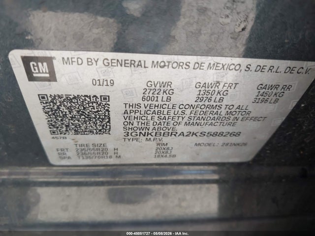 Chevrolet Blazer 2019 3GNKBBRA2KS588268 Image 9