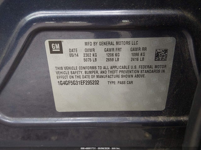 1G4GF5G31EF295202 Buick Lacrosse Premium Ii Group