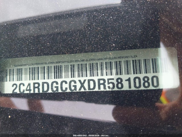 45051842 :رقم المزاد ، 2C4RDGCGXDR581080 vin ، 2013 Dodge Grand Caravan Sxt مزاد بيع