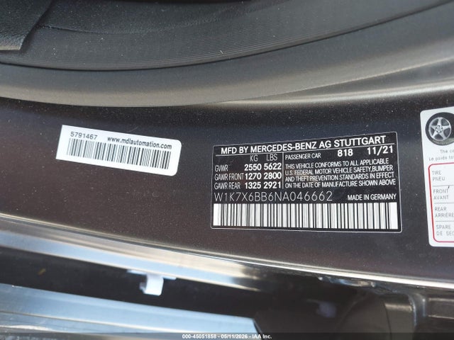 W1K7X6BB6NA046662 Mercedes-Benz Amg Gt 53 4-door Coupe