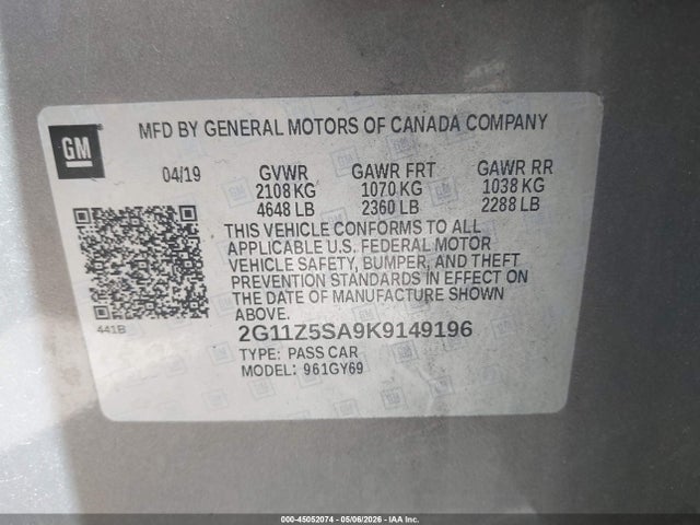 Chevrolet IMPALA LT 2019 2G11Z5SA9K9149196 Image 9