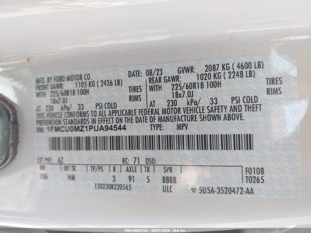 Ford Escape St-line 2023 1FMCU0MZ1PUA94544 Image 9