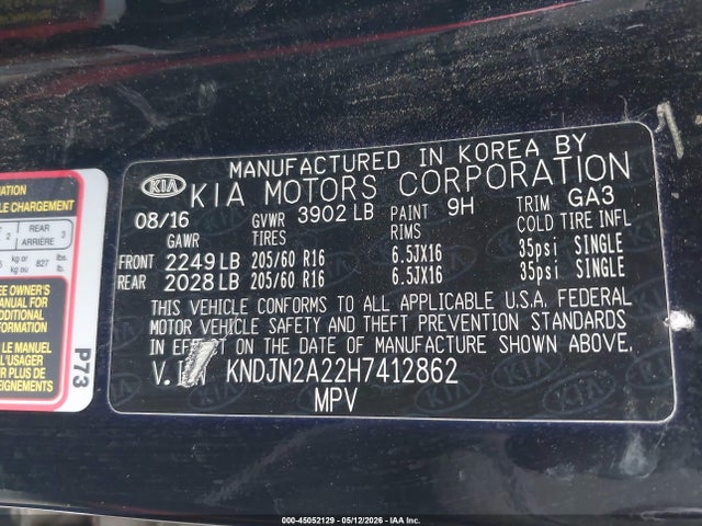 KIA Soul 2017 KNDJN2A22H7412862 Image 9