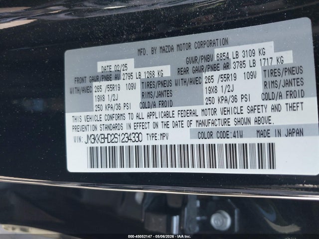 Продажа на аукционе авто 2025 Mazda Cx-90 3.3 Turbo Preferred Package, vin: JM3KKBHD2S1234330, номер лота: 45052147