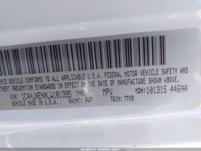 Aukcja sprzedaży 2020 Jeep Wrangler Unlimited North Edition 4x4, vin: 1C4HJXENXLW181395, numer aukcji: 45052155
