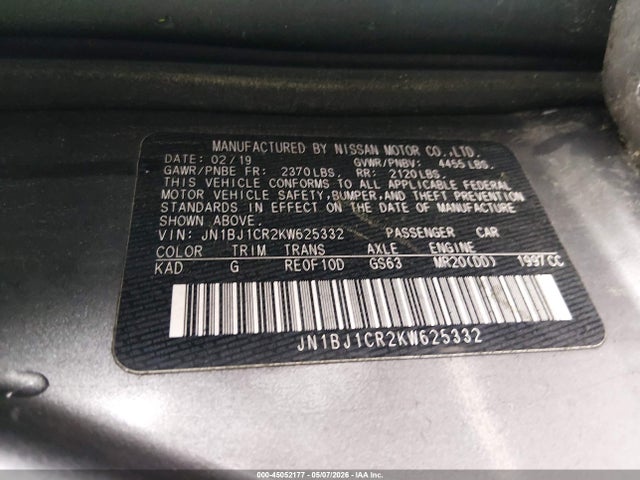 Aukcja sprzedaży 2019 Nissan Rogue Sport Sv, vin: JN1BJ1CR2KW625332, numer aukcji: 45052177
