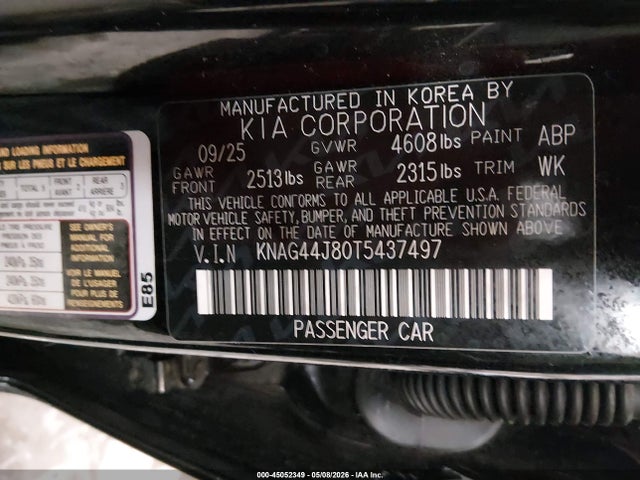 KIA K5 Gt 2026 KNAG44J80T5437497 Image 9
