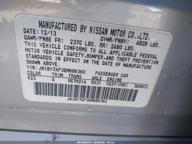 JN1BV7AP3EM686360 Infiniti Q50 Premium/sport