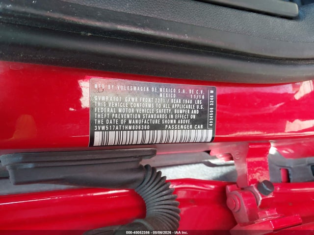 3VW517AT1HM806360 Volkswagen Beetle #pinkbeetle/1.8t Classic/1.8t S/1.8t Se/1.8t Sel