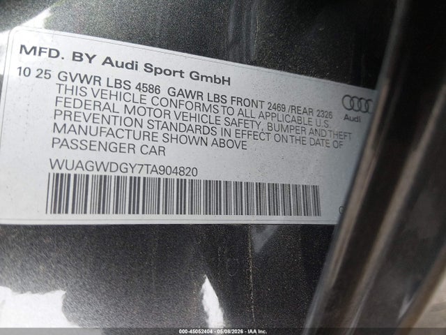 WUAGWDGY7TA904820 Audi Rs 3 Tfsi Quattro S Tronic