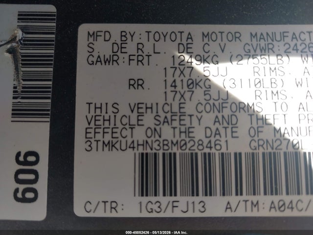 Продаж на аукціоні авто 2011 Toyota Tacoma Prerunner V6, vin: 3TMKU4HN3BM028461, номер лоту: 45052426