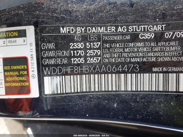 Продаж на аукціоні авто 2010 Mercedes-benz E 350 4matic, vin: WDDHF8HBXAA064473, номер лоту: 45052434