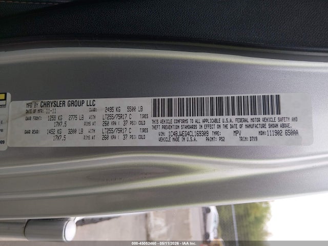 Продажа на аукционе авто 2012 Jeep Wrangler Unlimited Sahara, vin: 1C4BJWEG4CL169309, номер лота: 45052460
