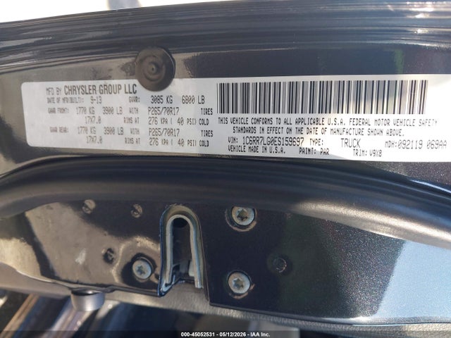 45052531 :رقم المزاد ، 1C6RR7LG0ES159697 vin ، 2014 Ram 1500 Slt مزاد بيع
