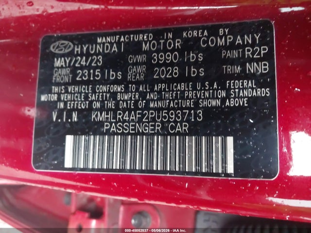 Aukcja sprzedaży 2023 Hyundai Elantra N Line, vin: KMHLR4AF2PU593713, numer aukcji: 45052537
