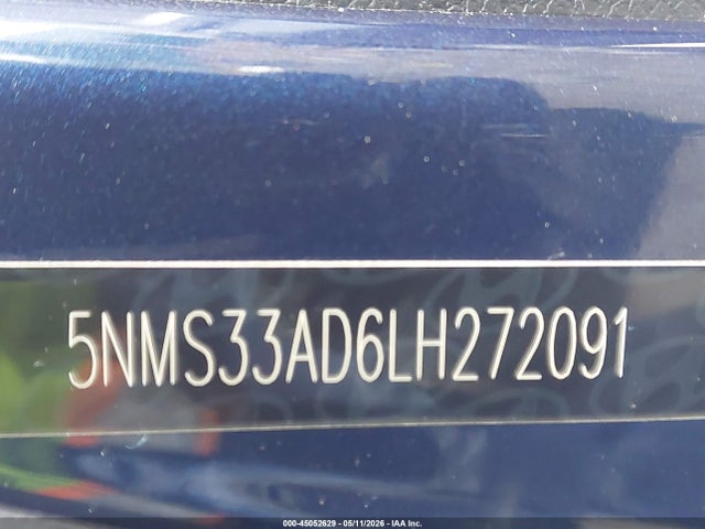 45052629 :رقم المزاد ، 5NMS33AD6LH272091 vin ، 2020 Hyundai Santa Fe Sel مزاد بيع
