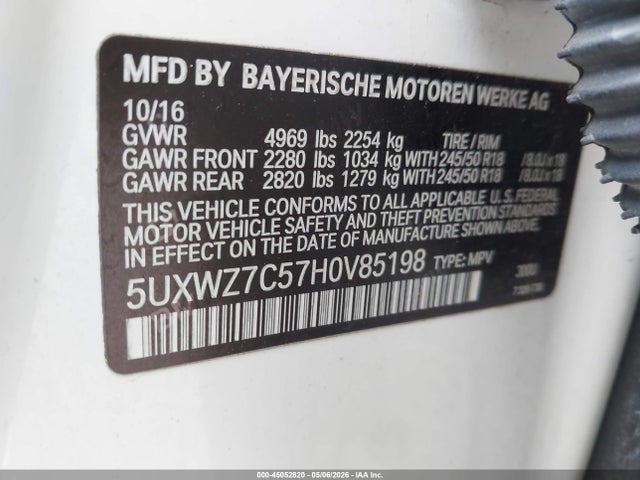 5UXWZ7C57H0V85198 BMW X3 Sdrive28i