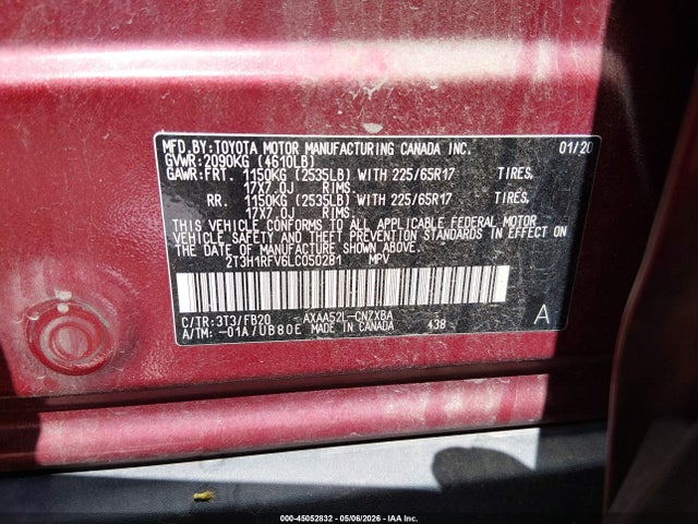 2T3H1RFV6LC050281 Toyota RAV4 LE