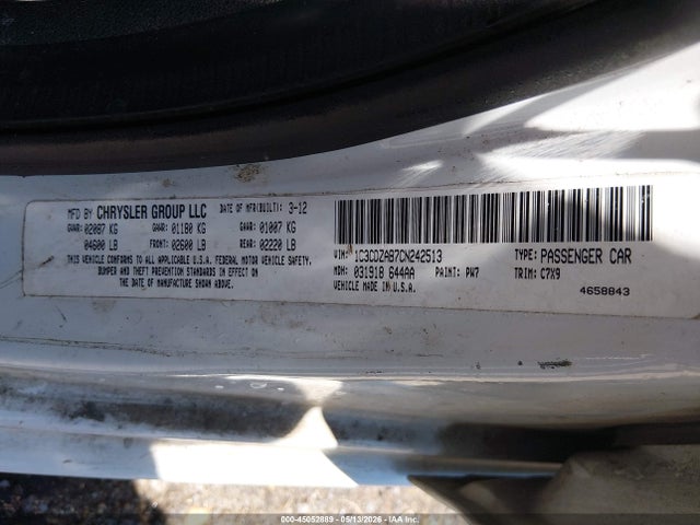 Aukcja sprzedaży 2012 Dodge Avenger Se, vin: 1C3CDZAB7CN242513, numer aukcji: 45052889