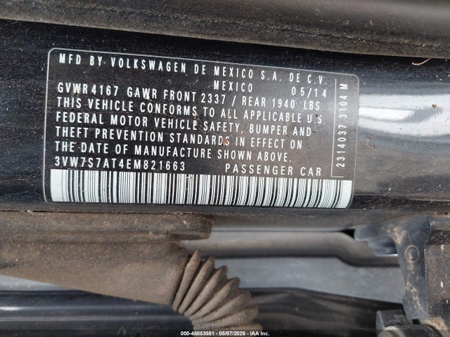 Продаж на аукціоні авто 2014 Volkswagen Beetle 2.0t R-line, vin: 3VW7S7AT4EM821663, номер лоту: 45053051