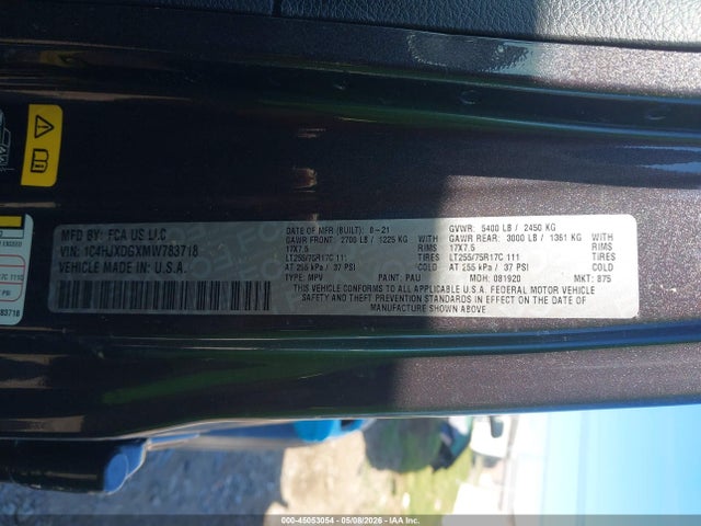 1C4HJXDGXMW783718 Jeep Wrangler Unlimited Willys 4x4