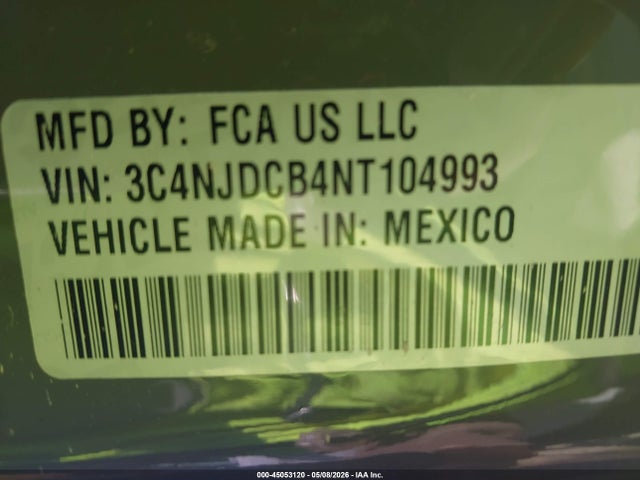 Продажа на аукционе авто 2022 Jeep Compass Limited 4x4, vin: 3C4NJDCB4NT104993, номер лота: 45053120