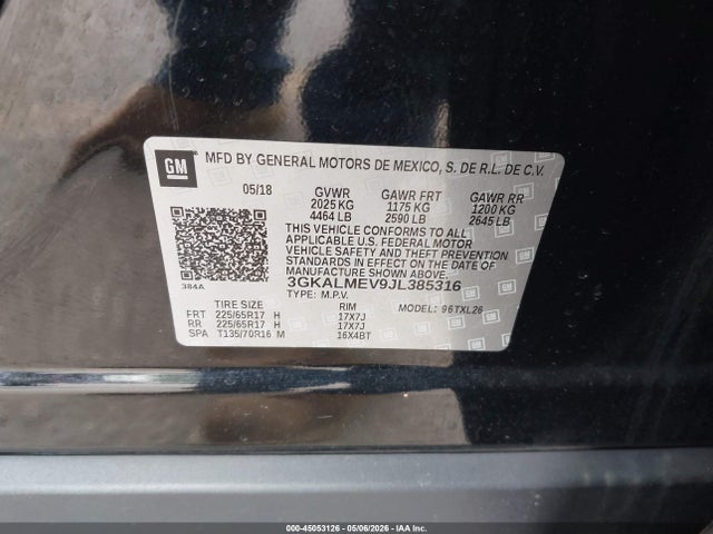 GMC Terrain Sle 2018 3GKALMEV9JL385316 Image 9