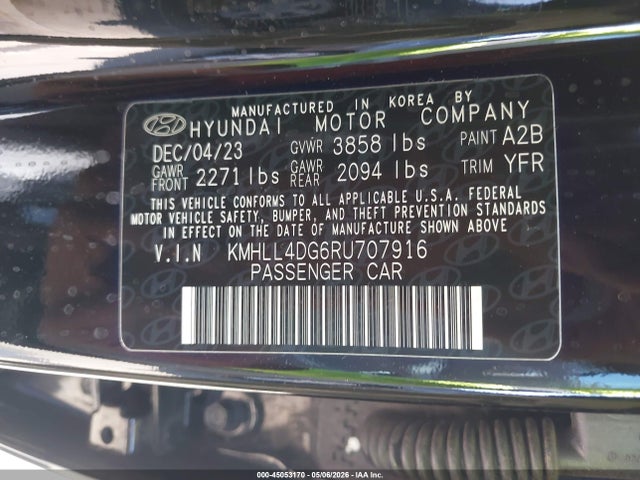 2024 Hyundai Elantra Se მანქანა იყიდება აუქციონზე, vin: KMHLL4DG6RU707916, აუქციონის ნომერი: 45053170