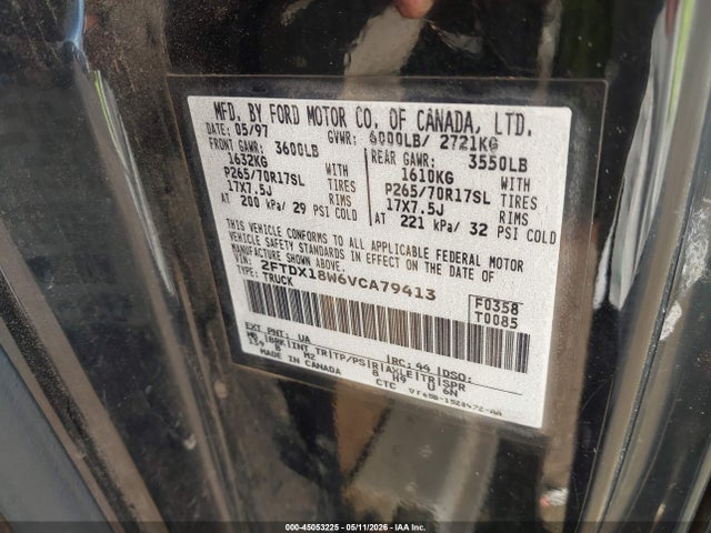 45053225 :رقم المزاد ، 2FTDX18W6VCA79413 vin ، 1997 Ford F-150 Lariat/xl/xlt مزاد بيع