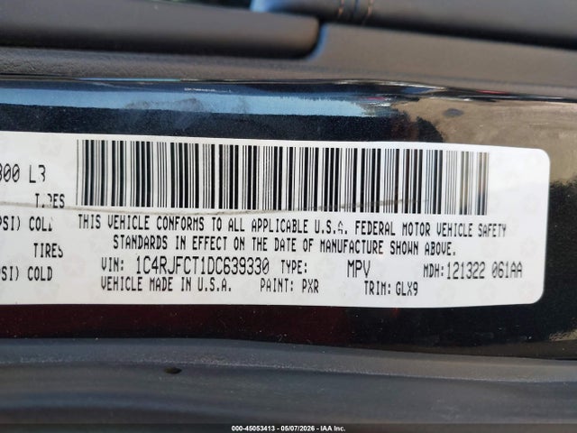 Aukcja sprzedaży 2013 Jeep Grand Cherokee Overland Summit, vin: 1C4RJFCT1DC639330, numer aukcji: 45053413