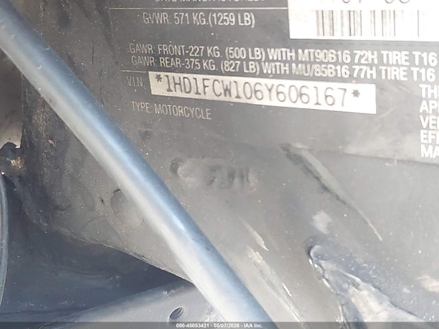 Продажа на аукционе авто 2006 Harley-davidson Flhtcui, vin: 1HD1FCW106Y606167, номер лота: 45053421