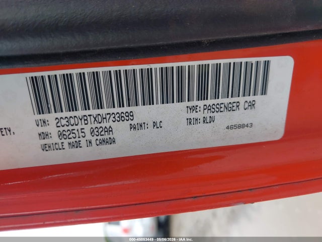 Aukcja sprzedaży 2013 Dodge Challenger R/t Classic, vin: 2C3CDYBTXDH733699, numer aukcji: 45053449