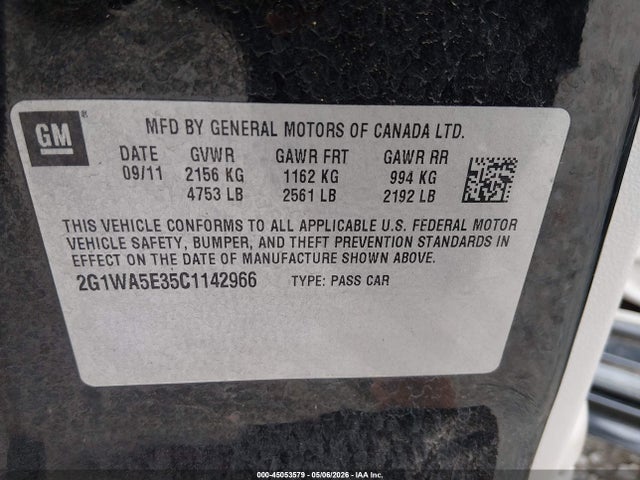 2012 Chevrolet Impala Ls მანქანა იყიდება აუქციონზე, vin: 2G1WA5E35C1142966, აუქციონის ნომერი: 45053579