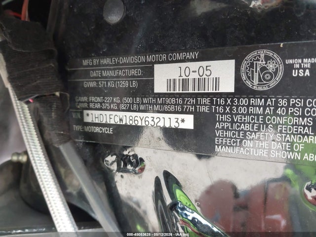 Aukcja sprzedaży 2006 Harley-davidson Flhtcui, vin: 1HD1FCW186Y632113, numer aukcji: 45053628